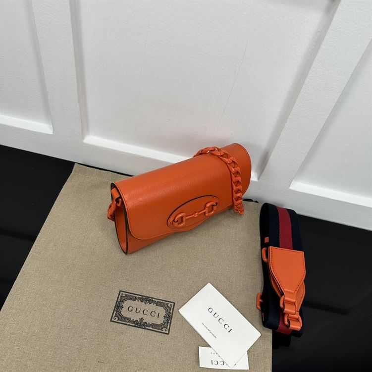 GUCCI HORSEBIT 1955 MINI BAG IN ORANGE LEATHER