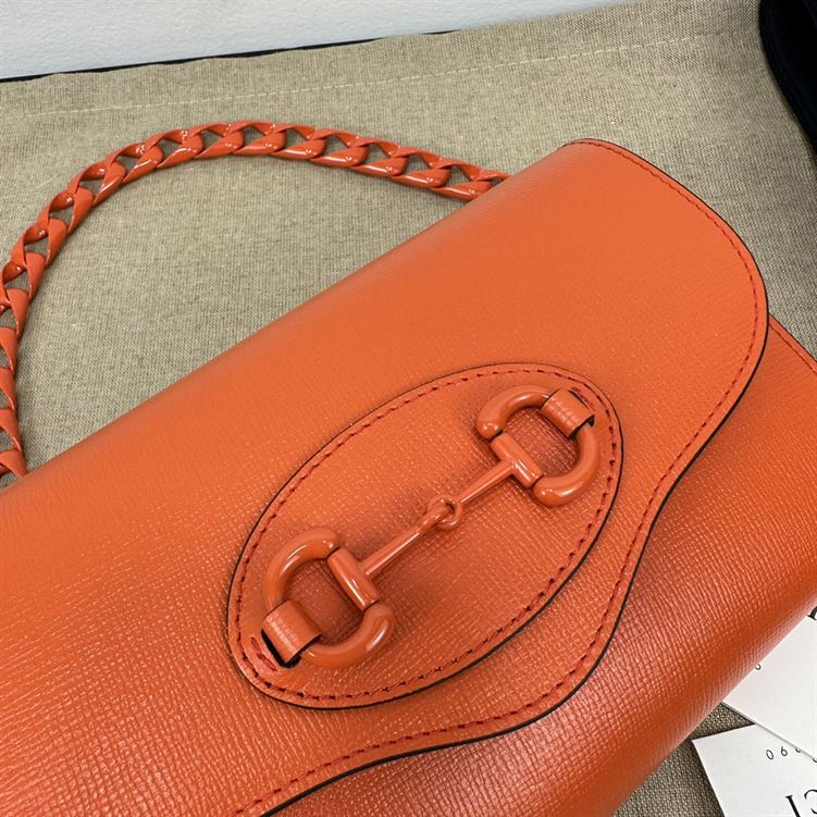 GUCCI HORSEBIT 1955 MINI BAG IN ORANGE LEATHER