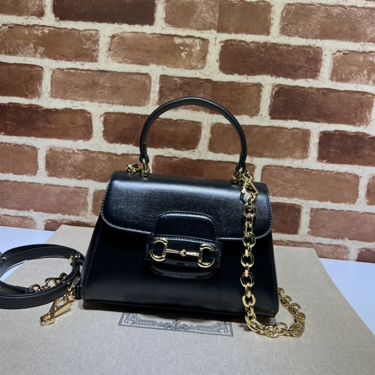 GUCCI HORSEBIT 1955 MINI BAG WITH BLACK LEATHER