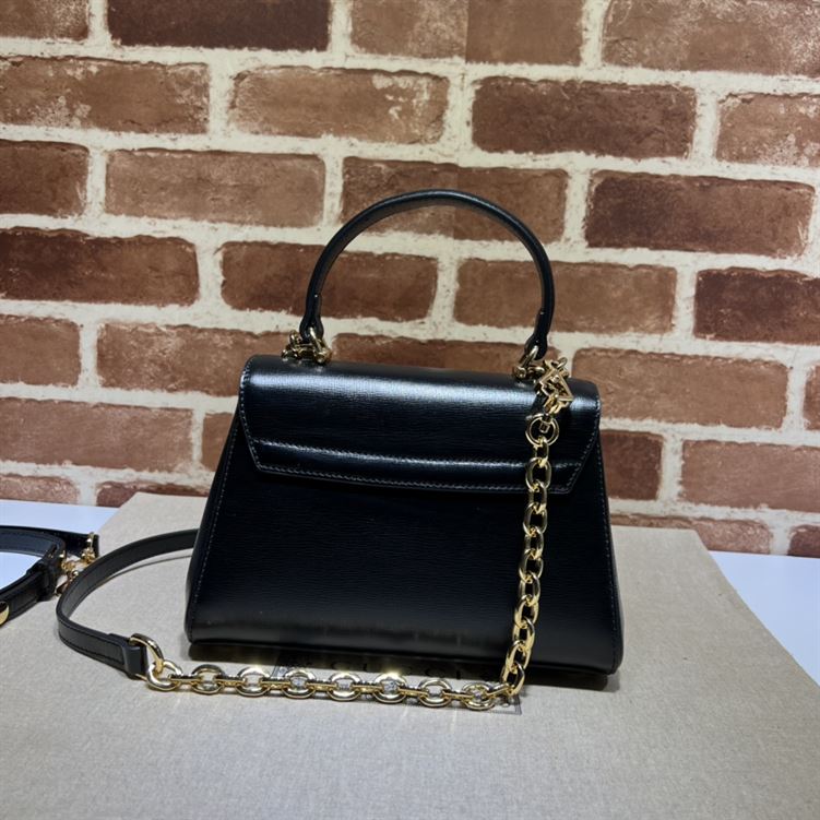 GUCCI HORSEBIT 1955 MINI BAG WITH BLACK LEATHER