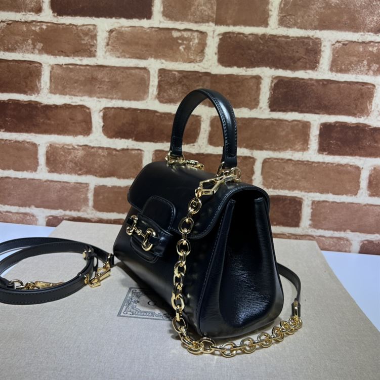 GUCCI HORSEBIT 1955 MINI BAG WITH BLACK LEATHER