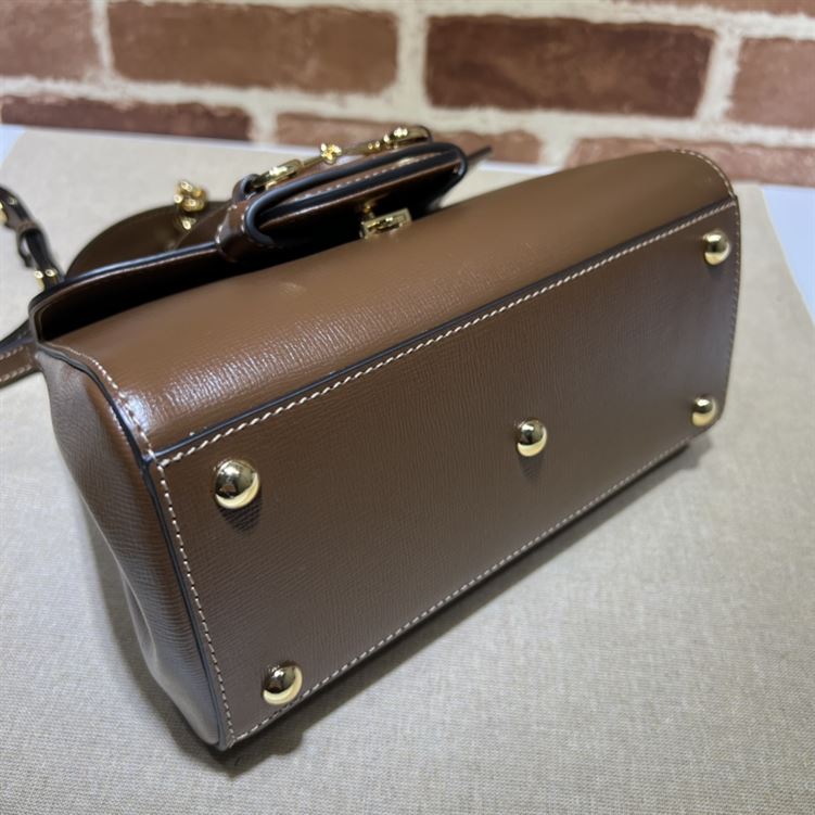 GUCCI HORSEBIT 1955 MINI BAG WITH LIGHT BROWN LEATHER