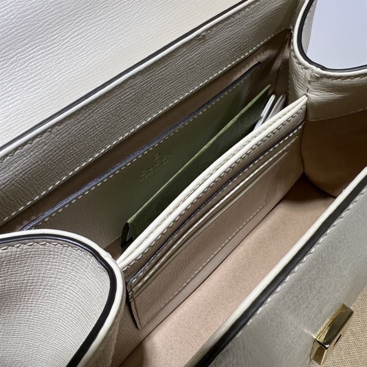 GUCCI HORSEBIT 1955 MINI BAG WITH WHITE LEATHER
