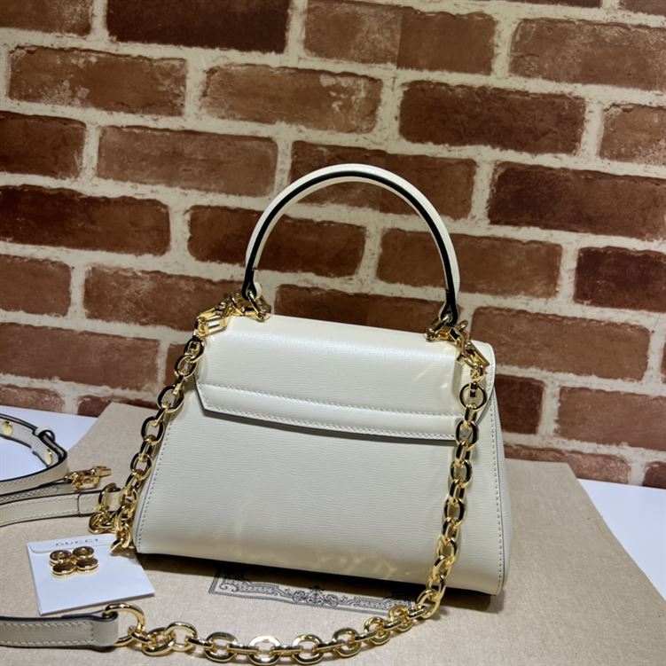 GUCCI HORSEBIT 1955 MINI BAG WITH WHITE LEATHER