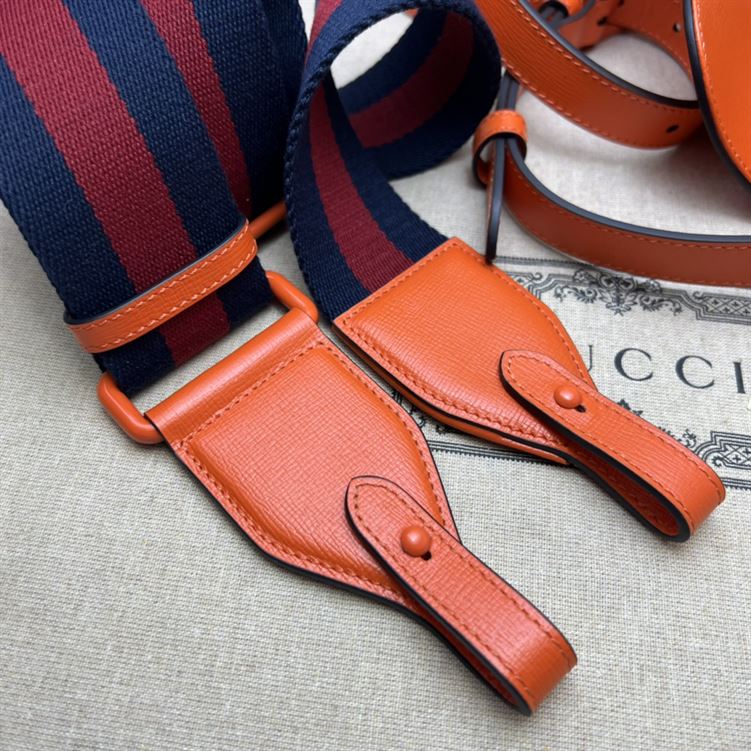 GUCCI HORSEBIT 1955 SMALL SHOULDER BAG ORANGE LEATHER