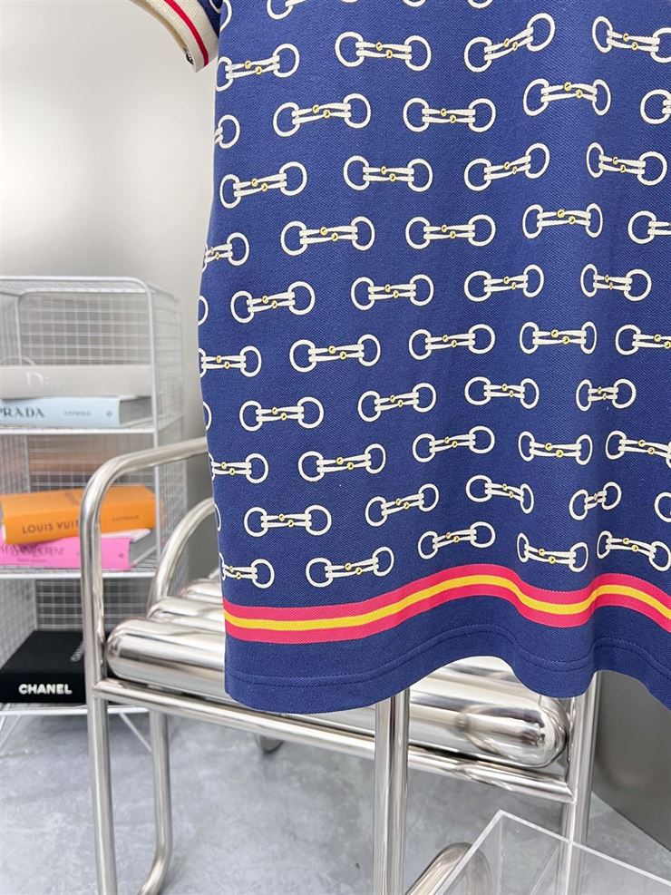 GUCCI HORSEBIT PRINT COTTON POLO SHIRT - GGS046