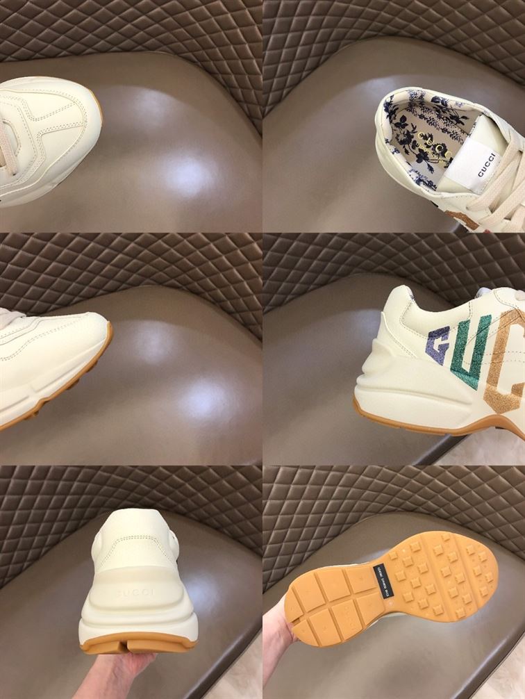 GUCCI IVORY RHYTON RAINBOW GLITTER SNEAKERS - GCC013