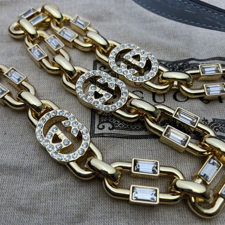 GUCCI JACKIE 1961 MINI SHOULDER BAG WITH BLUE PATENT LEATHER