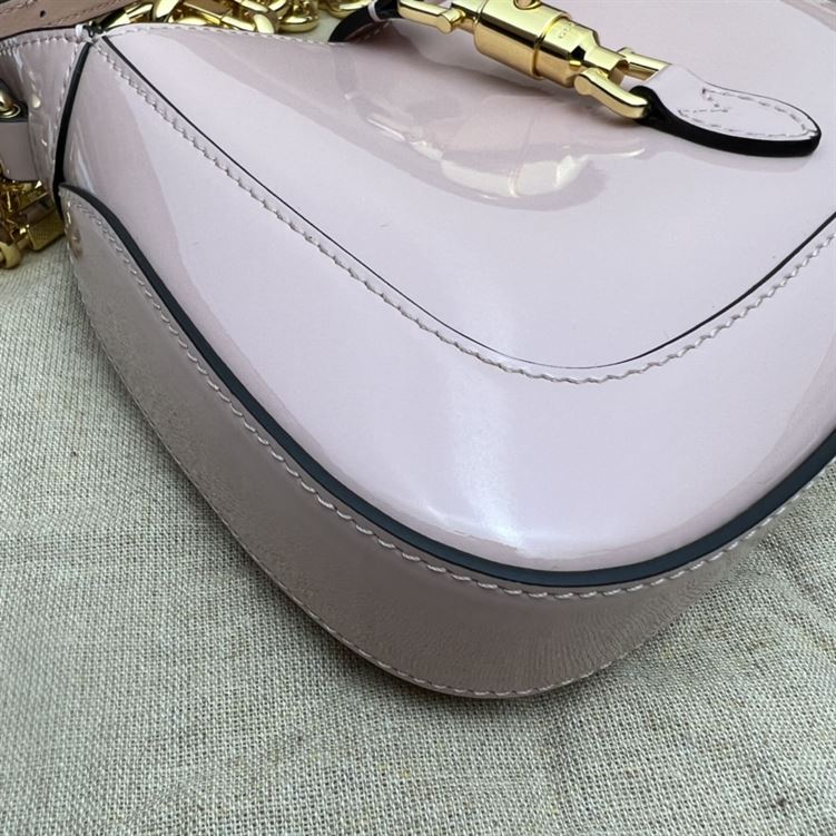 GUCCI JACKIE 1961 MINI SHOULDER BAG WITH PINK PATENT LEATHER