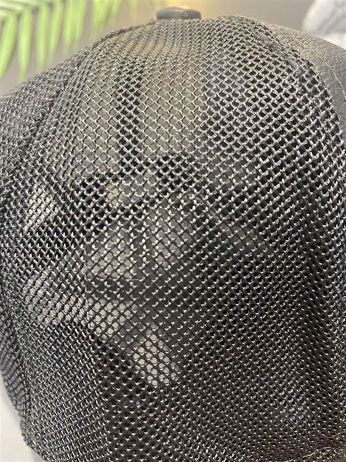 GUCCI LOGO LEATHER CAP IN BLACK