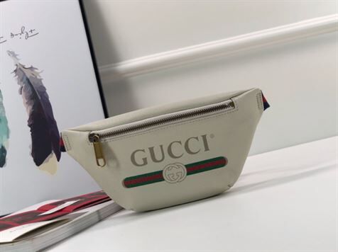 GUCCI LOGO-PRINT LEATHER BELT BAG - BG010