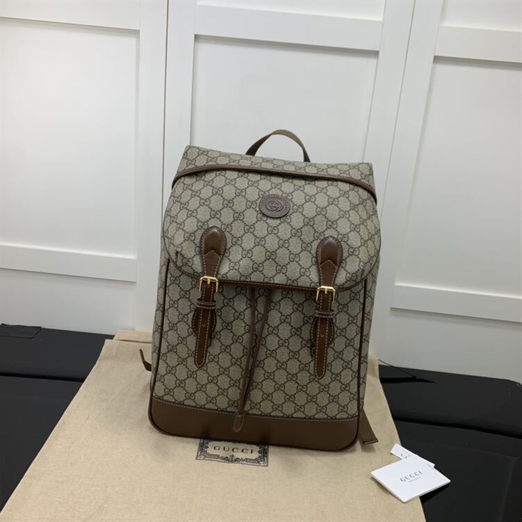 GUCCI MEDIUM BACKPACK WITH INTERLOCKING G - BG025