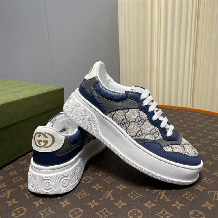 GUCCI MEN'S GG SNEAKERS BEIGE AND BLUE SUPREME - GCC003