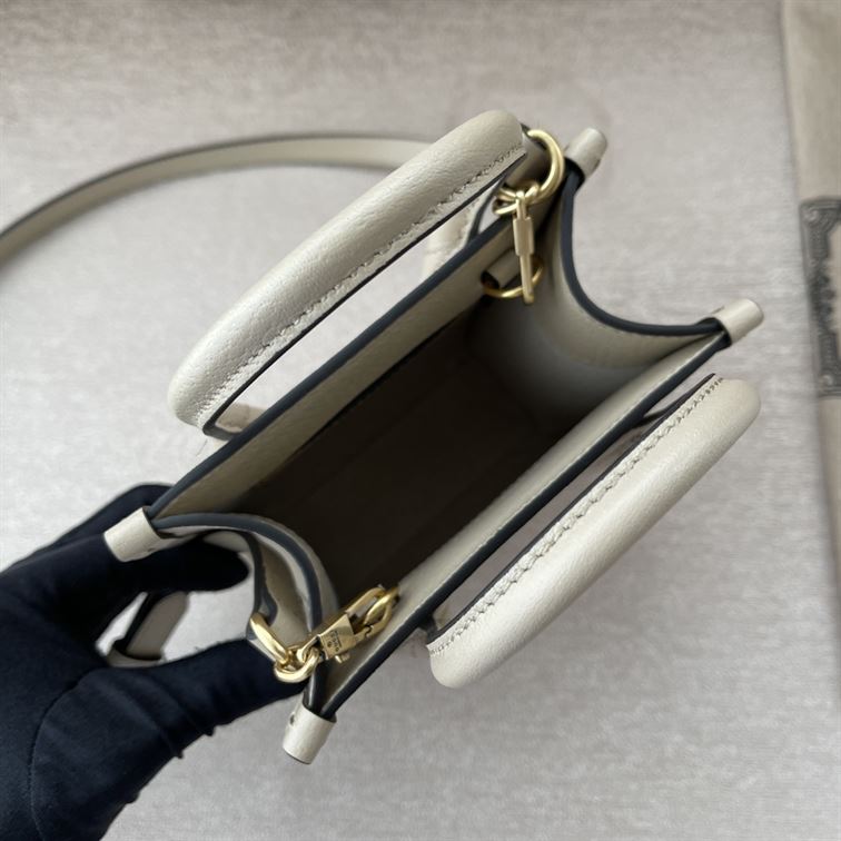 GUCCI MINI NOTE BAG WITH INTERLOCKING G BEIGE AND WHITE