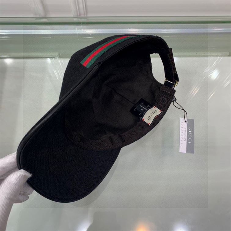 GUCCI ORIGINAL GG CANVAS BASEBALL HAT WITH WEB