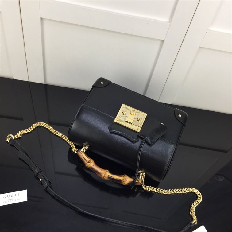 GUCCI PADLOCK GG SMALL BAMBOO SHOULDER BAG