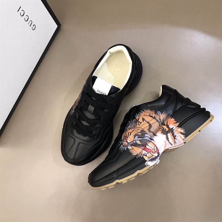 GUCCI RHYTON LEATHER SNEAKER WITH TIGER - GCC017