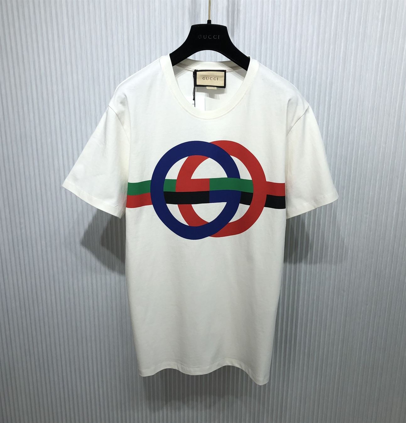 GUCCI ROUND GG PRINT COTTON T-SHIRT - GGS040