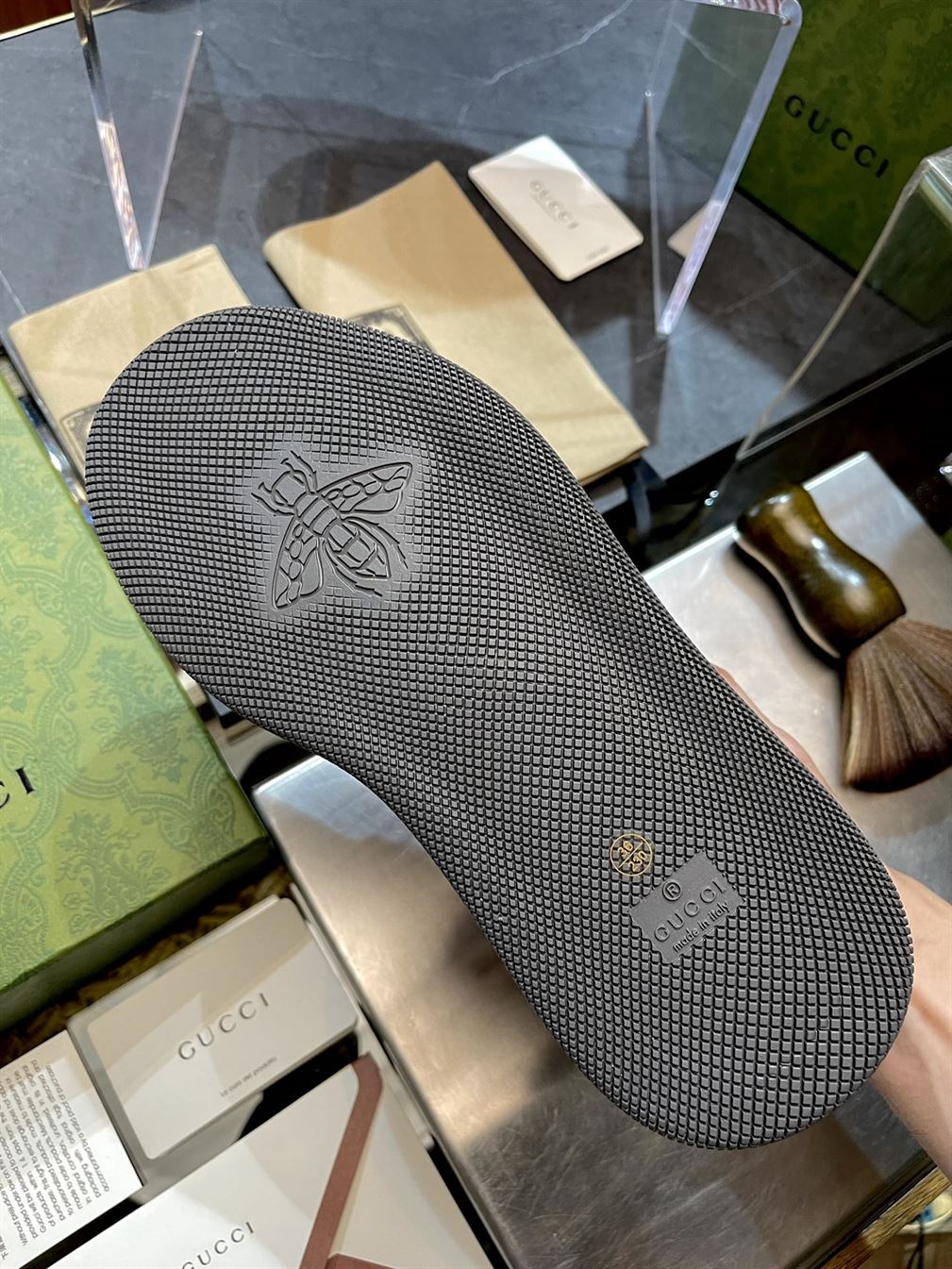 GUCCI SCREENER GG TRAINERS GREEN MONOGRAM - GCC143