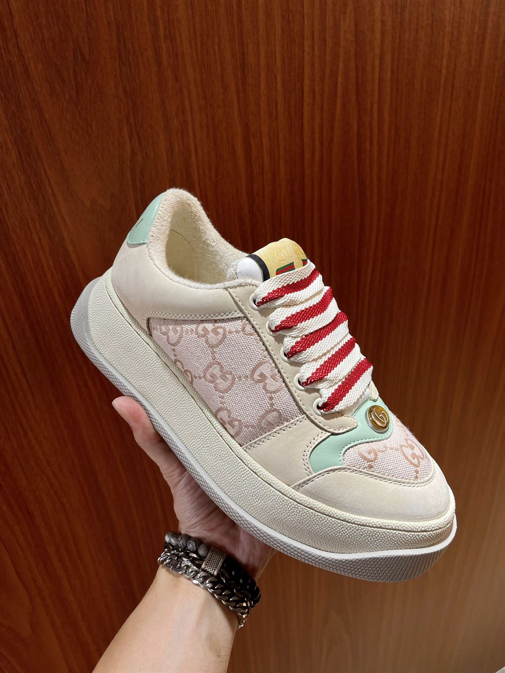 GUCCI SCREENER GG TRAINERS PINK - GCC142