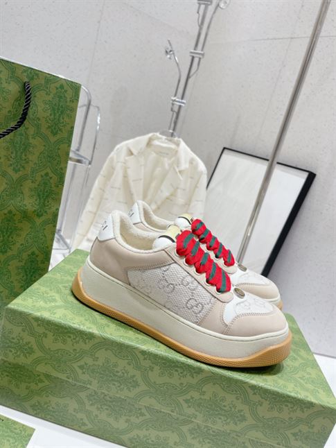 GUCCI SCREENER SNEAKERS IN GG LUREX AND NABUK - GCC123