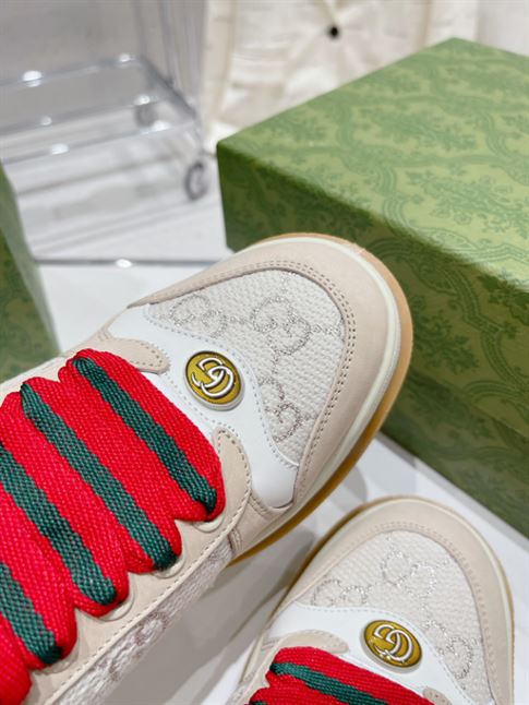 GUCCI SCREENER SNEAKERS IN GG LUREX AND NABUK - GCC123