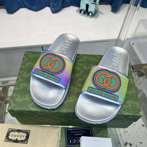 GUCCI SLIDE INTERLOCKING G LEATHER BLACK FOR MEN - GSL004