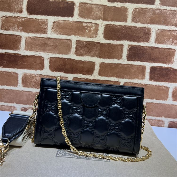GUCCI SMALL GG QUILTED LEATHER BAG IN BLACK