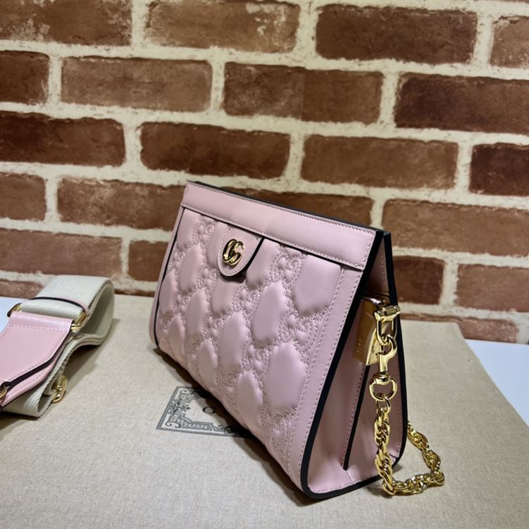 GUCCI SMALL GG QUILTED LEATHER BAG IN PINK