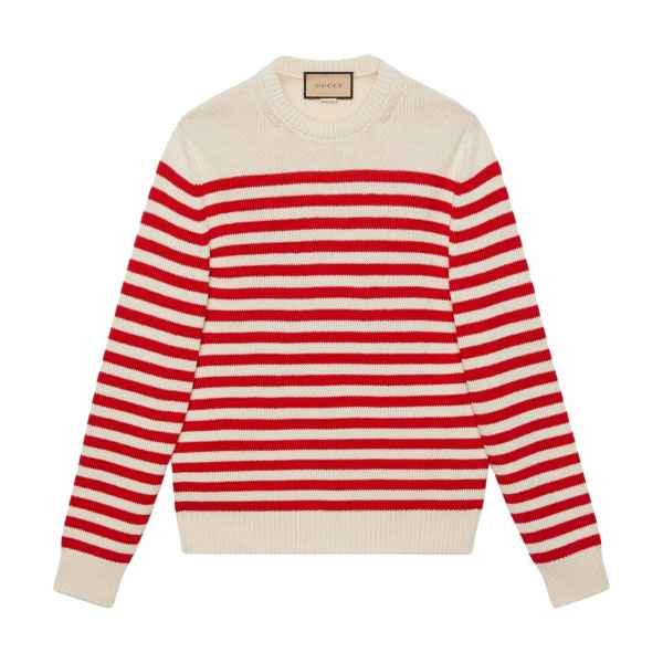 GUCCI STRIPED COTTON-WOOL KNITTED JUMPER - GCK047