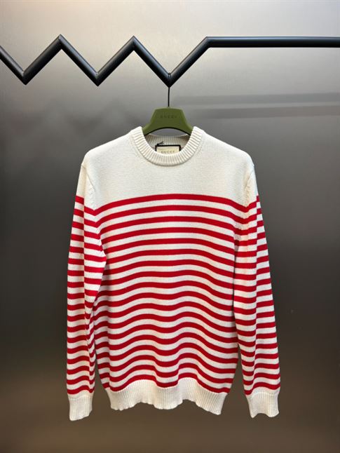 GUCCI STRIPED COTTON-WOOL KNITTED JUMPER - GCK047