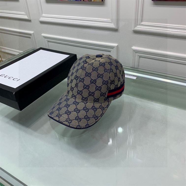 GUCCI WEB-STRIPE GG-LOGO BASEBALL HAT