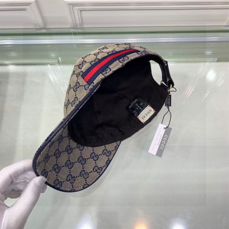 GUCCI WEB-STRIPE GG-LOGO BASEBALL HAT