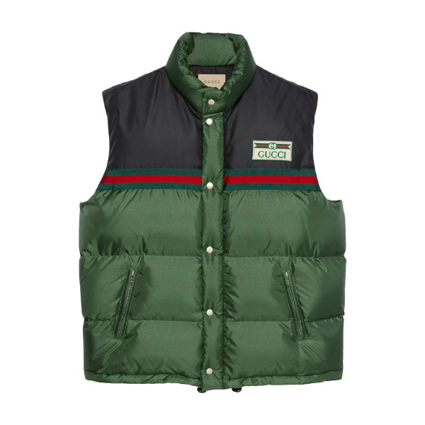 GUCCI WEB STRIPE PADDED DOWN GILET - GCJ026