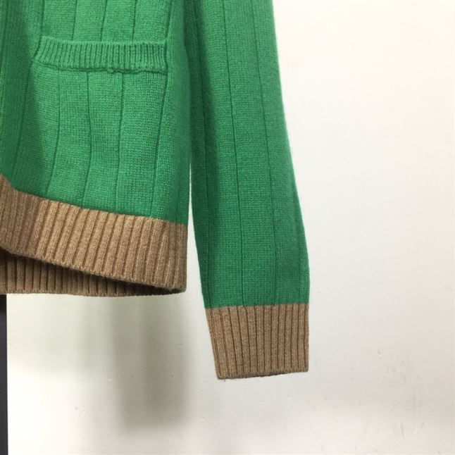 GUCCI WEB-STRIPE WOOL CARDIGAN GREEN - GCK040