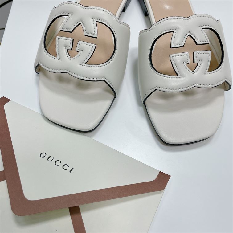 GUCCI WOMEN'S INTERLOCKING G CUT-OUT SLIDE SANDAL - GSL013