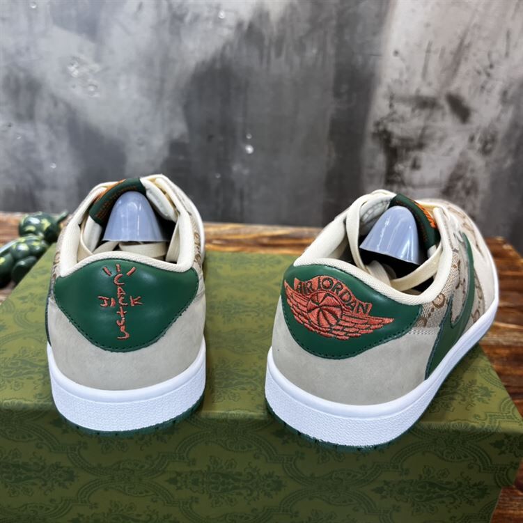 GUCCI X AIR JORDAN 1 LOW WHITE BROWN GREEN - GCC050