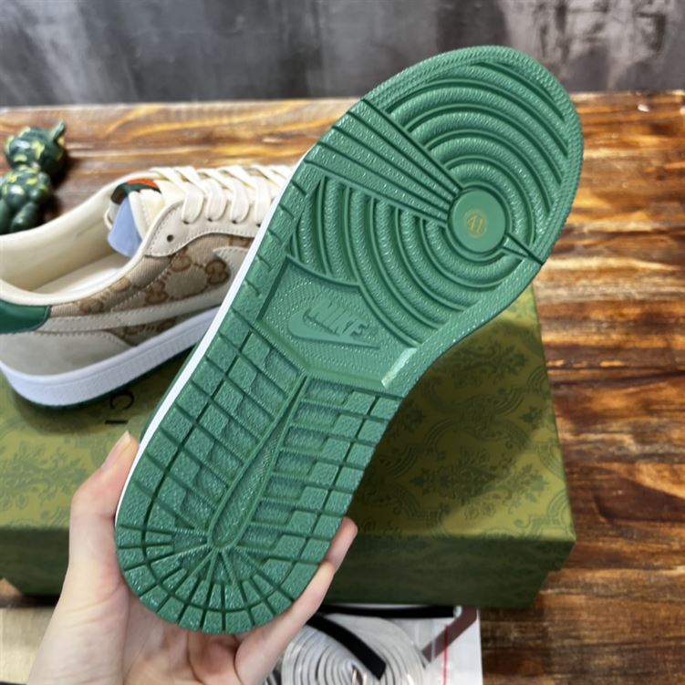 GUCCI X AIR JORDAN 1 LOW WHITE BROWN GREEN - GCC050