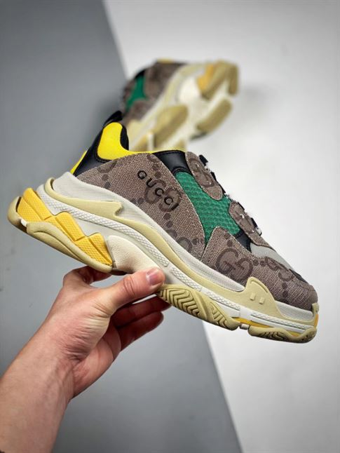 GUCCI X BALENCIAGA THE HACKER PROJECT TRIPLE S BEIGE GREEN YELLOW - GCC074