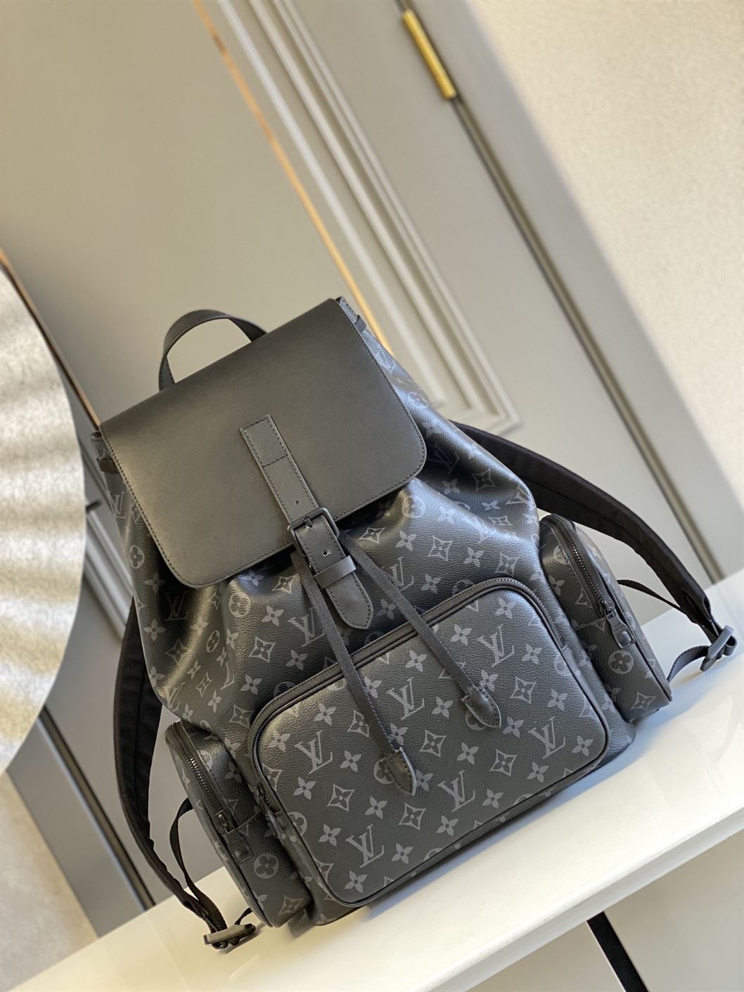 LOUIS VUITTON BACKPACK TRIO MONOGRAM ECLIPSE CANVAS - LVB006