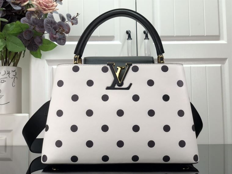 LOUIS VUITTON CAPUCINES MM White And Black