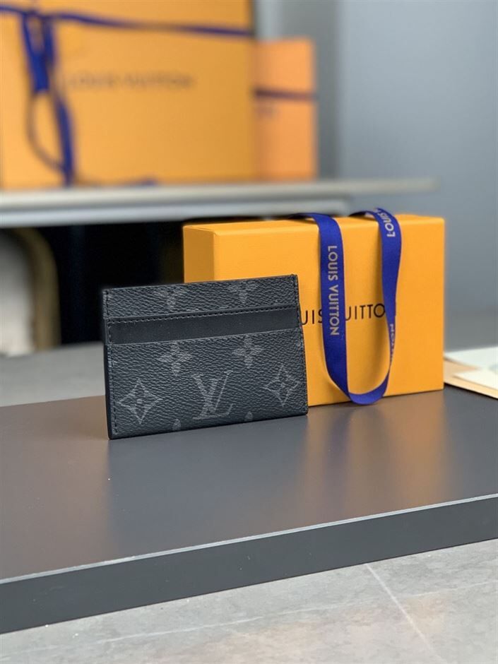 LOUIS VUITTON DOUBLE CARD HOLDER MONOGRAM ECLIPSE CANVAS