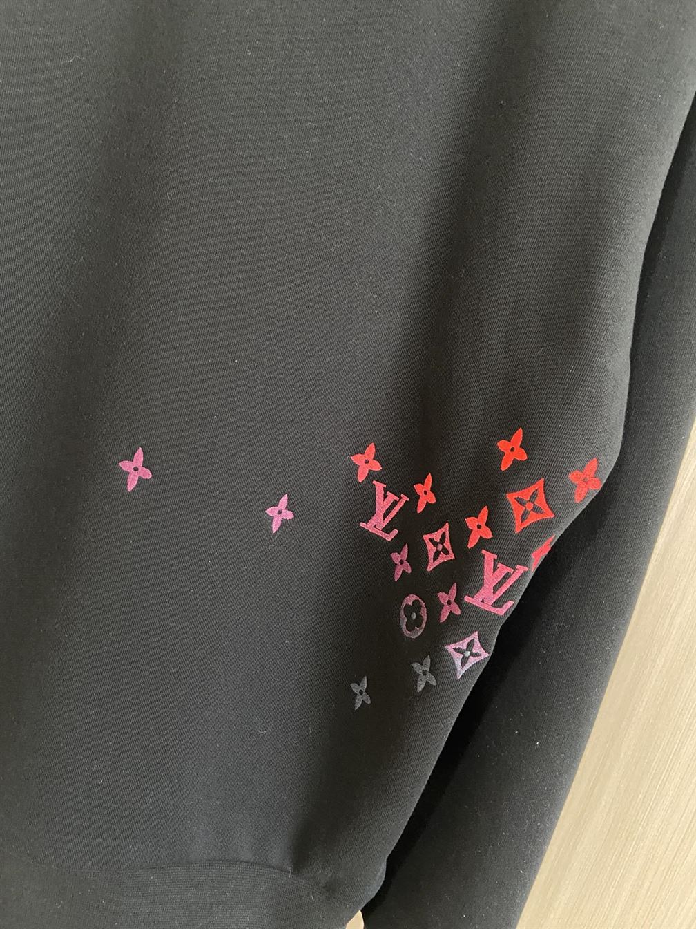 LOUIS VUITTON EMBROIDERED COTTON SWEATSHIRT BLACK - LH066