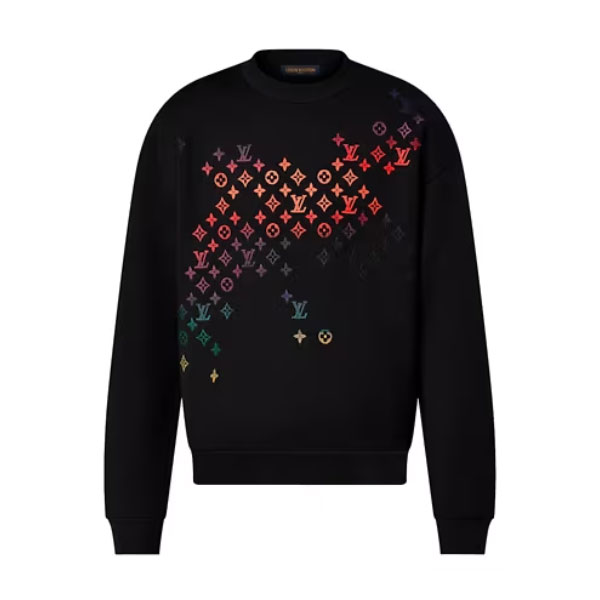 LOUIS VUITTON EMBROIDERED COTTON SWEATSHIRT BLACK - LH066