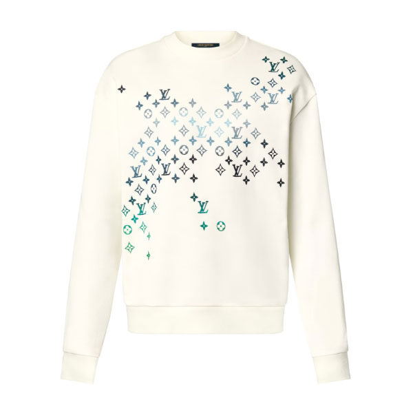 LOUIS VUITTON EMBROIDERED COTTON SWEATSHIRT MILK WHITE - LH065