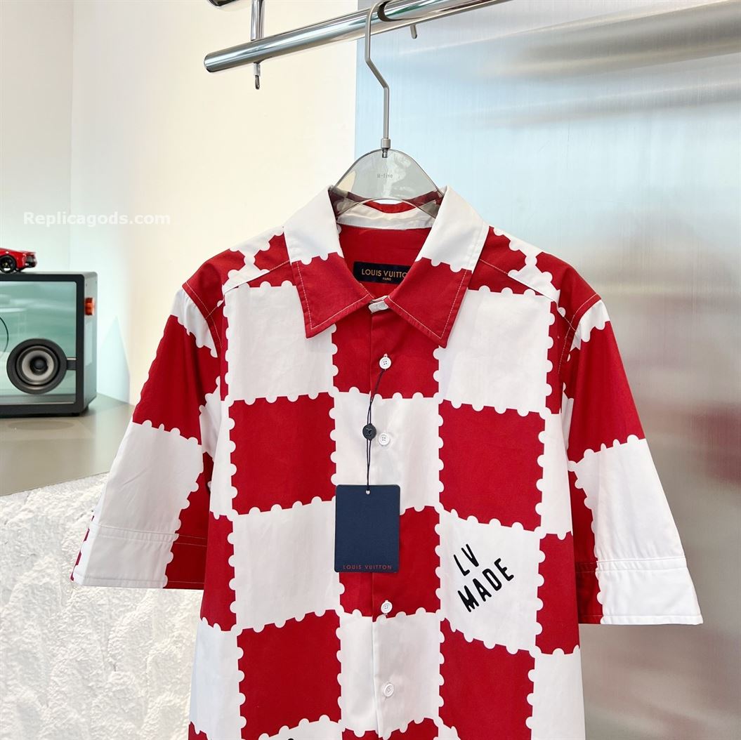 LOUIS VUITTON GIANT DAMIER SHIRT GARNET RED - LVTS024