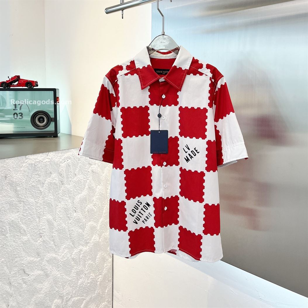 LOUIS VUITTON GIANT DAMIER SHIRT GARNET RED - LVTS024