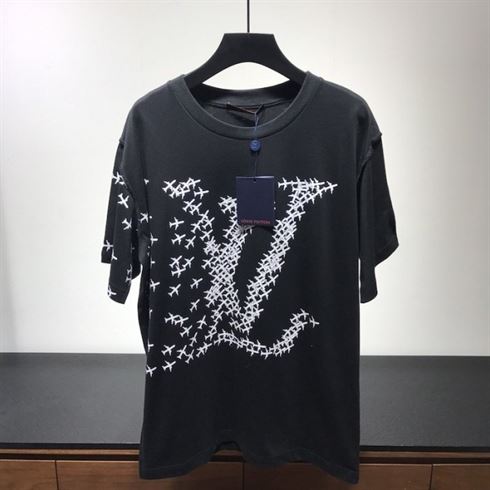 LOUIS VUITTON LV PLANES PRINTED T-SHIRT BLACK - LVTS029