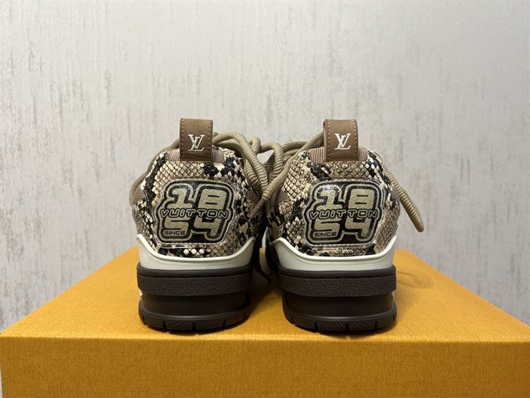 LOUIS VUITTON LV SKATE SNEAKER IN BROWN SNAKESKIN - LVS148