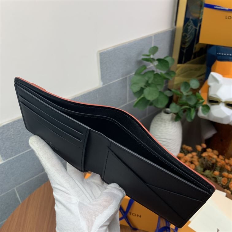 LOUIS VUITTON MULTIPLE WALLET DAMIER COBALT RACE BLUE ORANGE